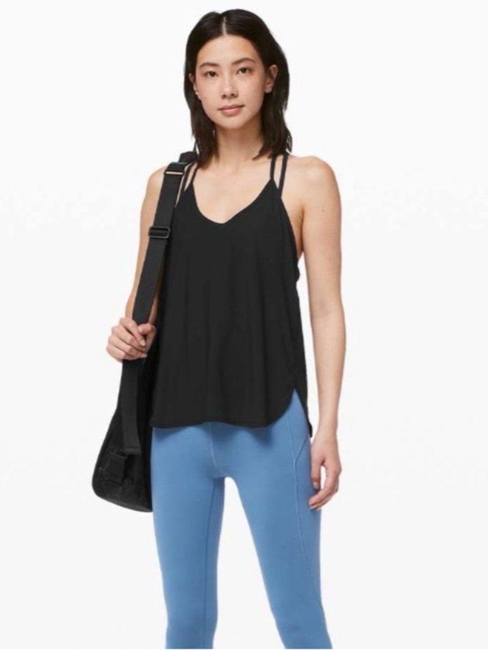 Lululemon Delicate Day T-Back Tank Mesh Black Size 6